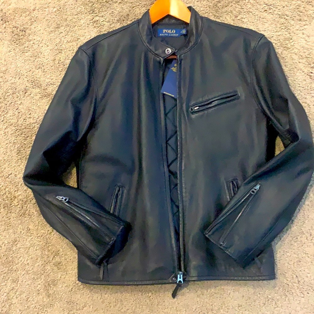 Polo Ralph Lauren leather moto jacket